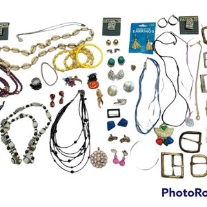 "Not so mystery" lot of Vintage & Modern Jewelry, brooches & buckles